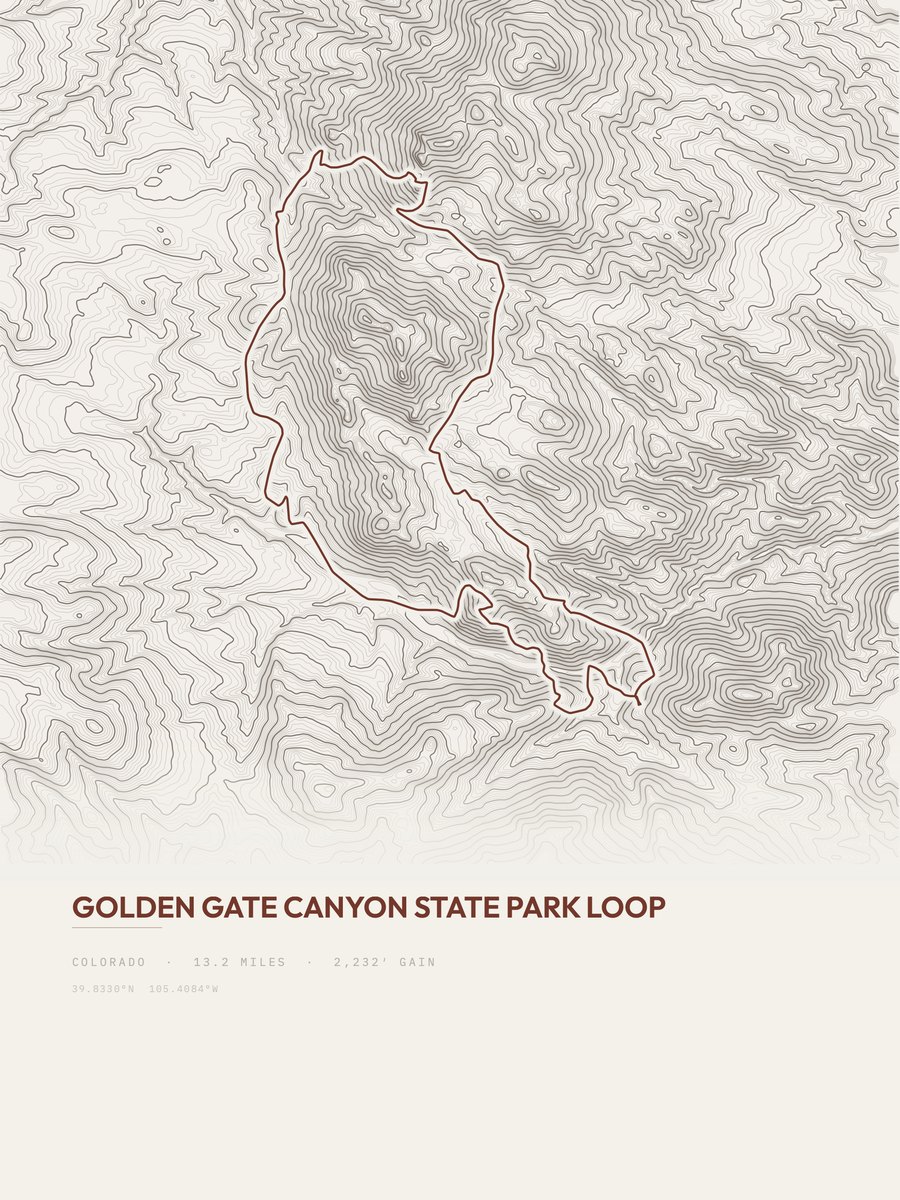 Golden Gate Canyon topographic trail print