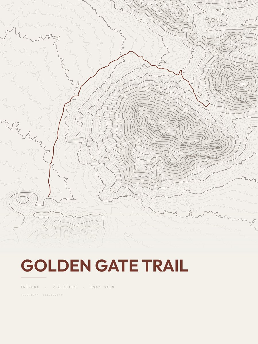 Golden Gate Trail topographic trail print