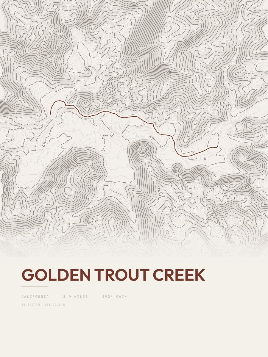 Golden Trout Creek Topographic print