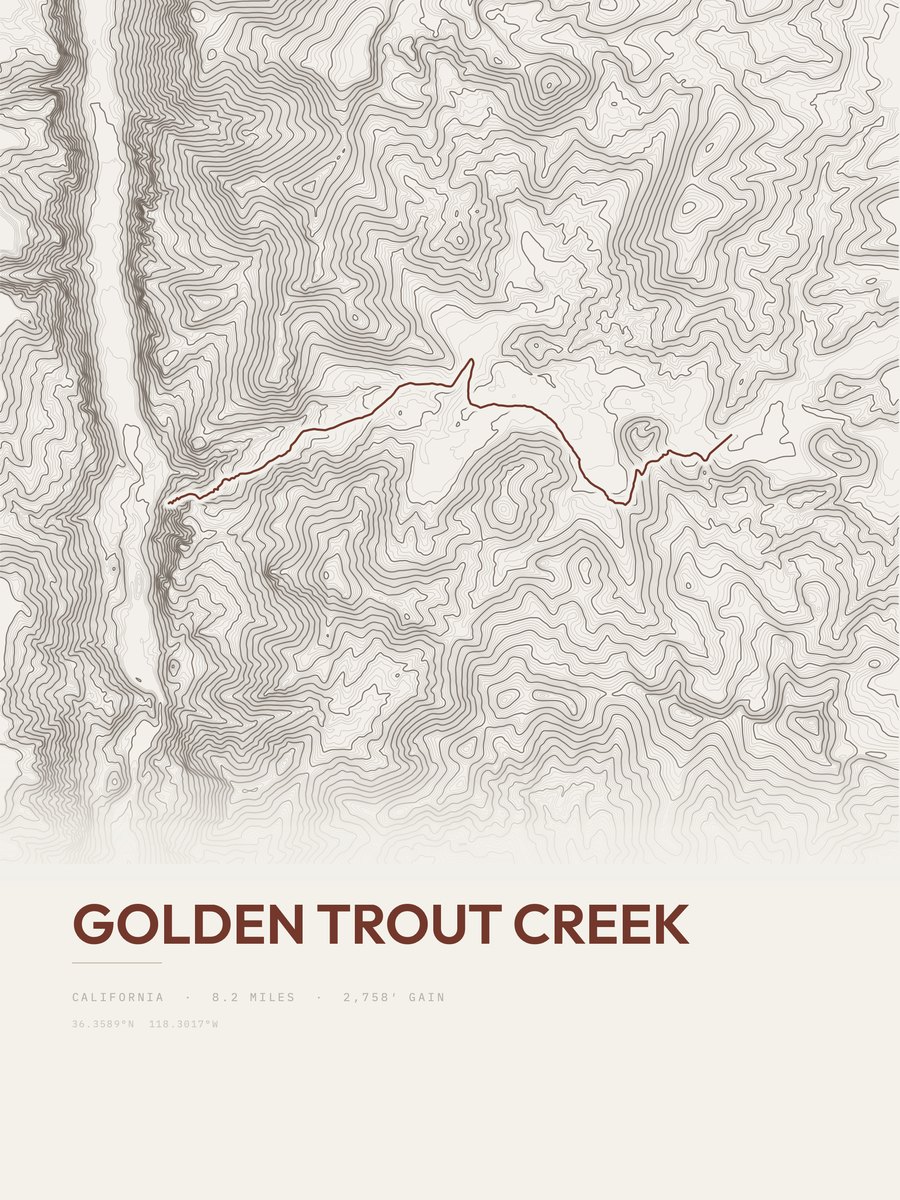 Golden Trout Creek Topographic print