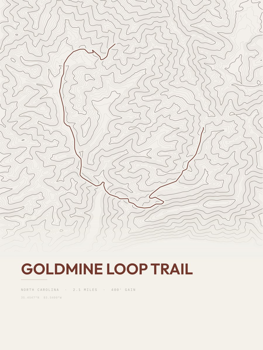 Goldmine Loop Trail topographic trail print