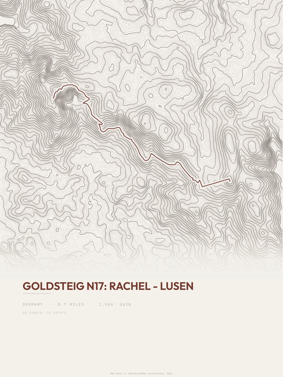 Goldsteig Topographic print