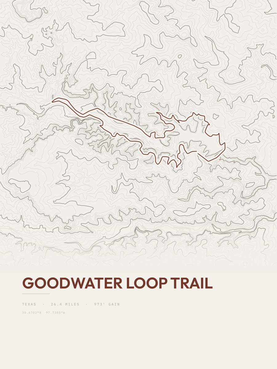 Goodwater Loop Trail Topographic print