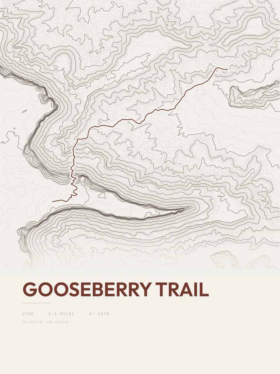 Gooseberry Trail Topographic print
