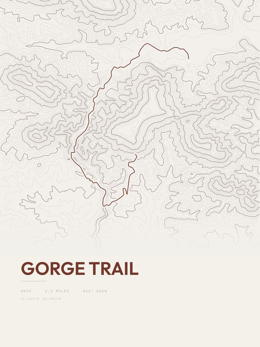 Gorge Trail Topographic print