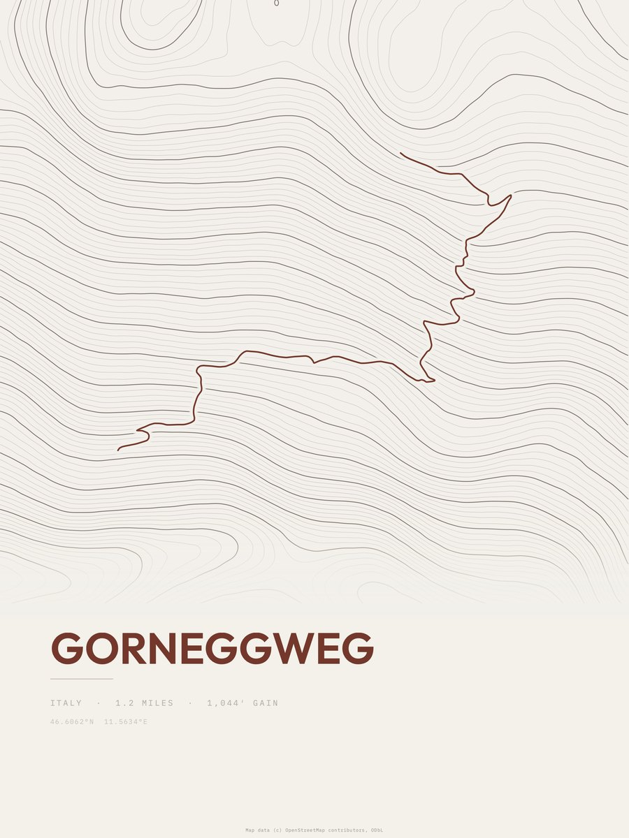 Gorneggweg Topographic print