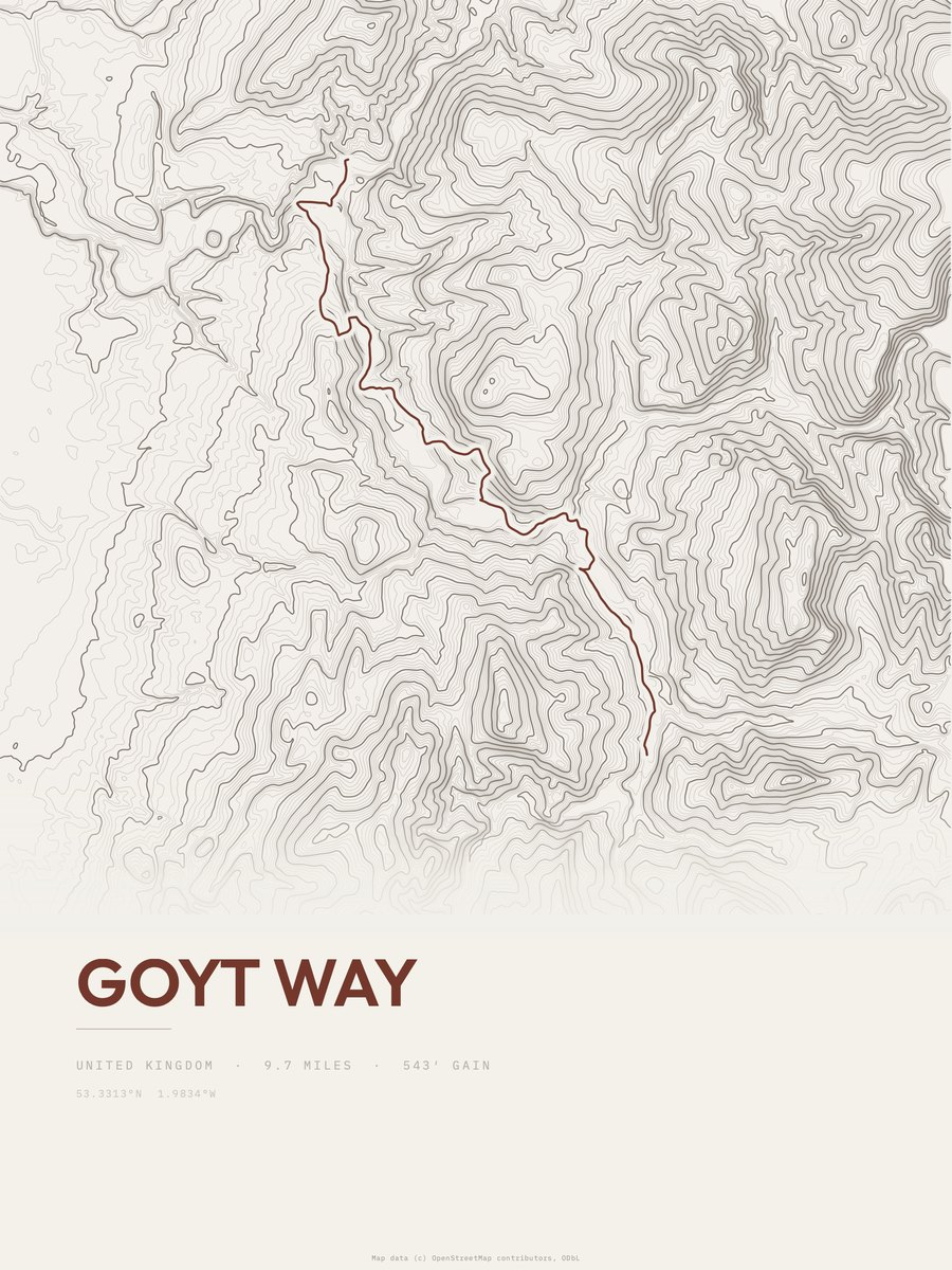 Goyt Way Topographic print