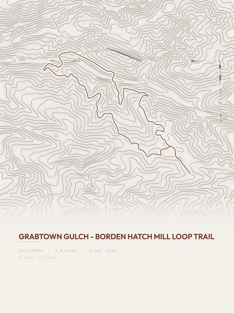 Grabtown Gulch Topographic print