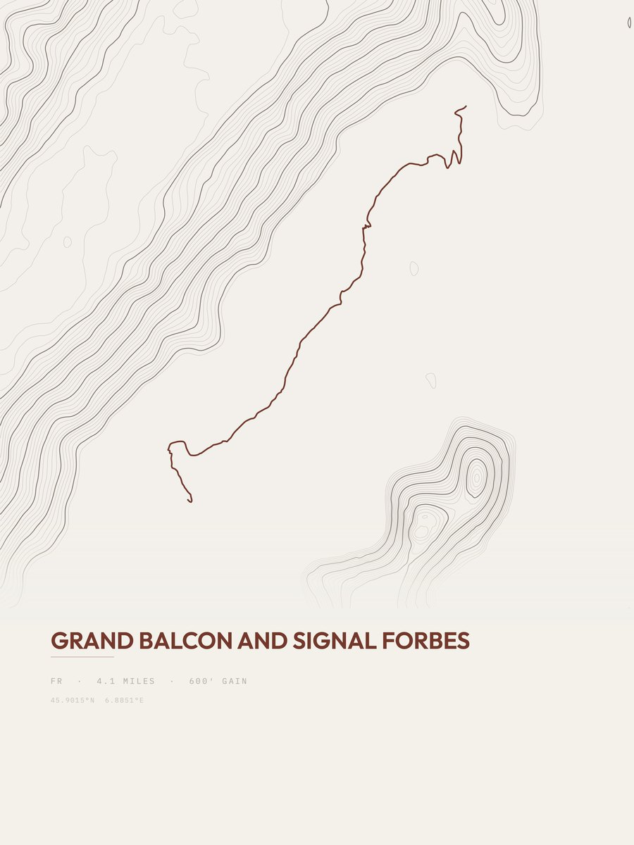 Grand Balcon and Signal Forbes topographic trail print