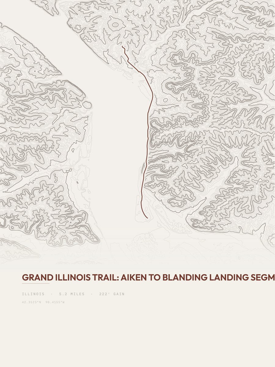 Grand Illinois Trail topographic trail print