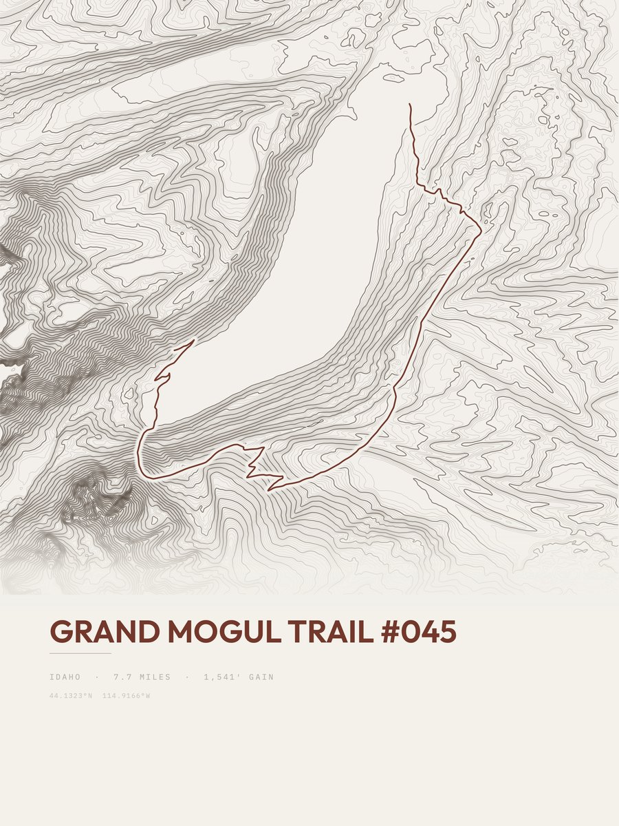 Grand Mogul Trail topographic trail print
