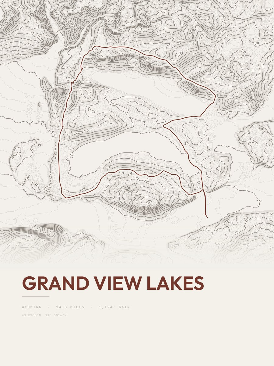 Grand View Lakes Topographic print