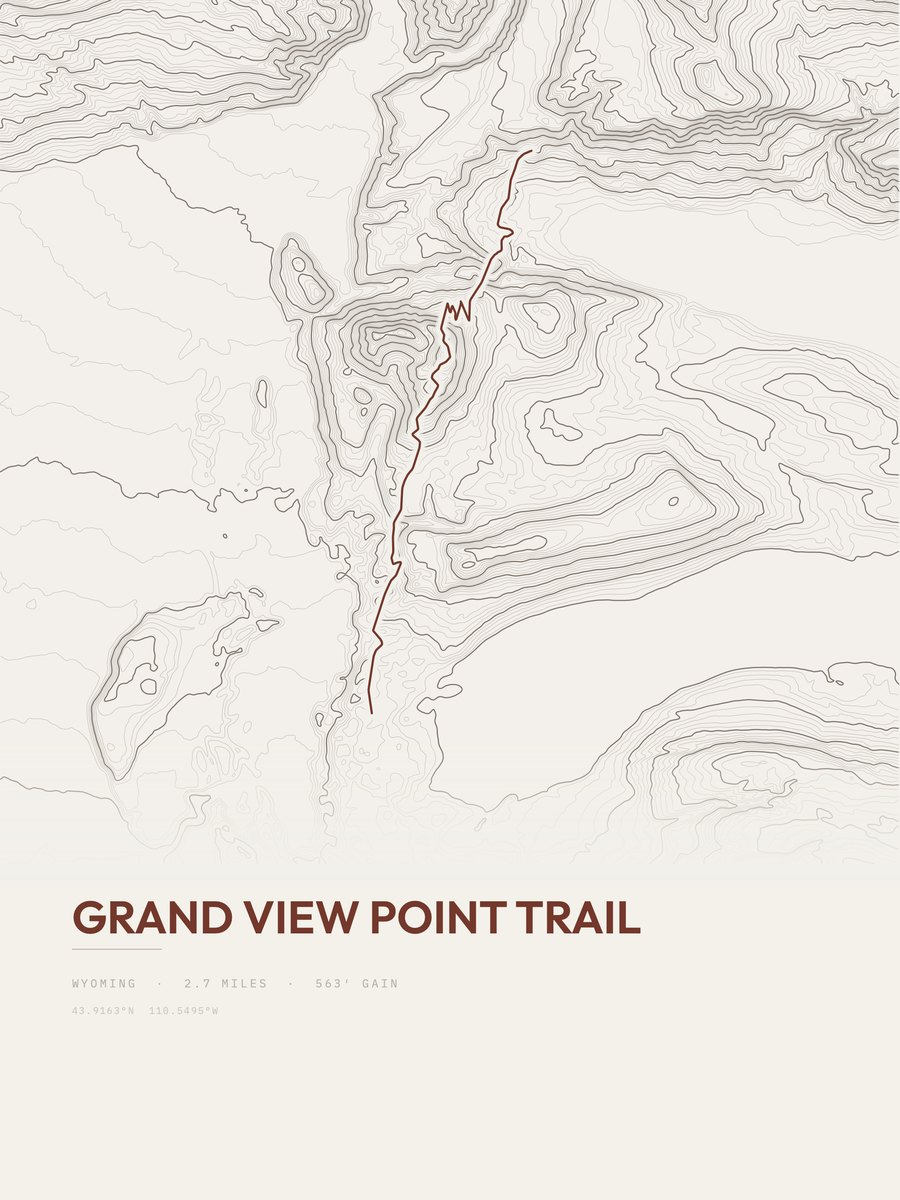 Grand View Point Trail Topographic print