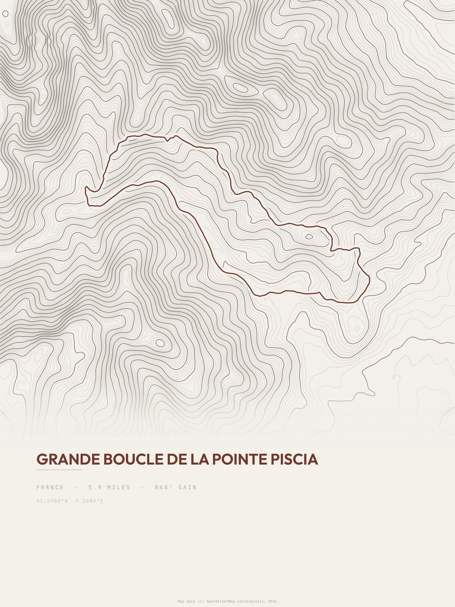 Pointe Piscia Topographic print