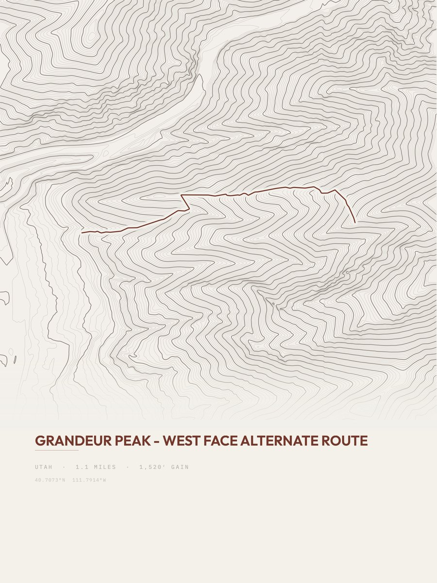 Grandeur Peak Topographic print