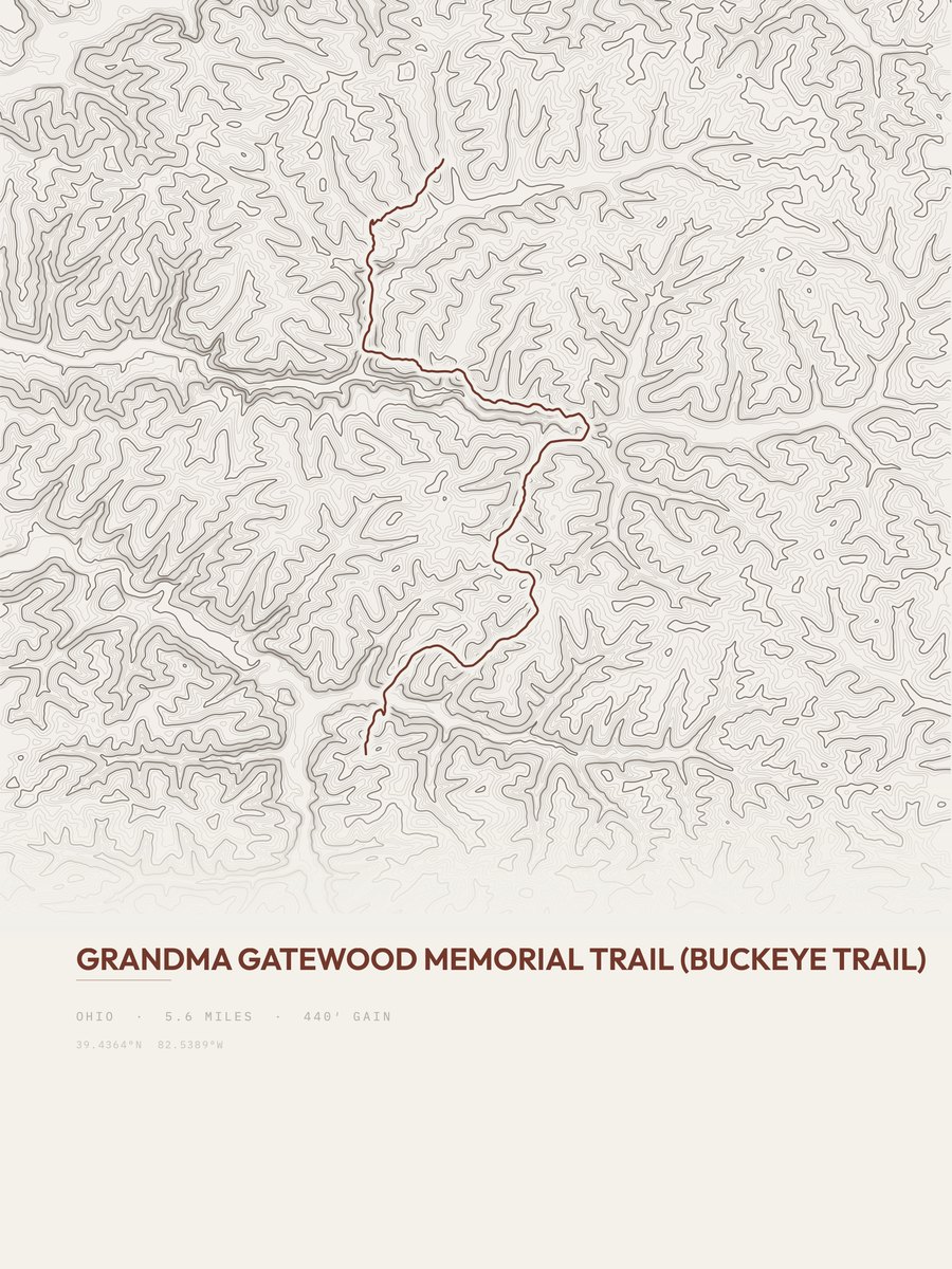 Grandma Gatewood Memorial Trail Topographic print