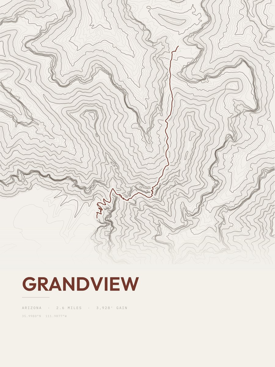 Grandview Topographic print