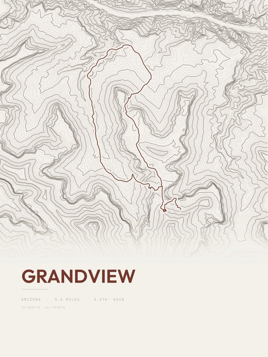 Grandview Topographic print