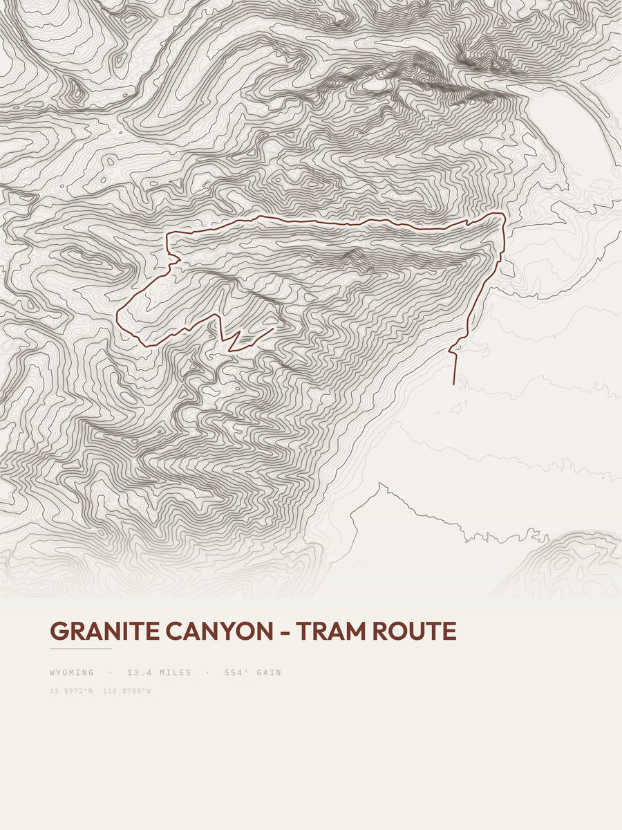 Granite Canyon - Tram Route Topographic print