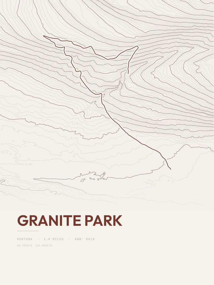 Granite Park Topographic print