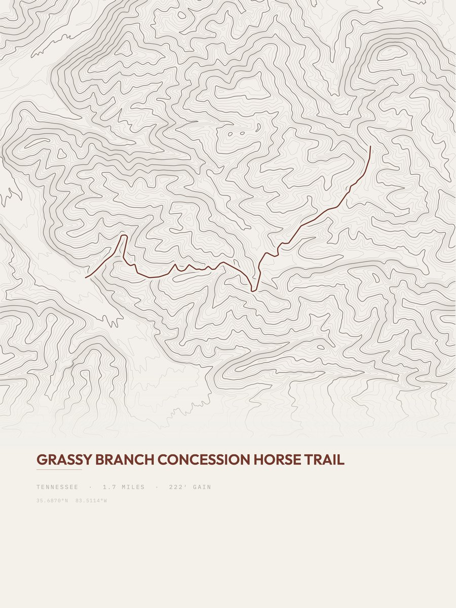 Grassy Branch Topographic print