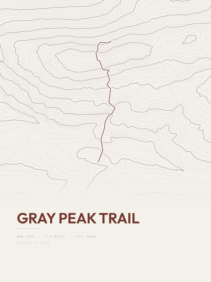 Gray Peak Trail Topographic print