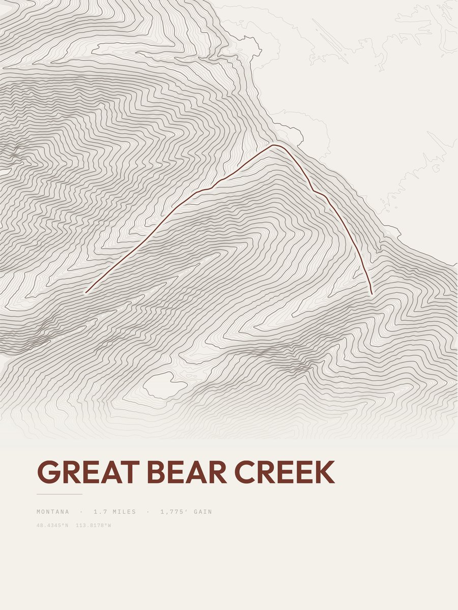 Great Bear Creek Topographic print
