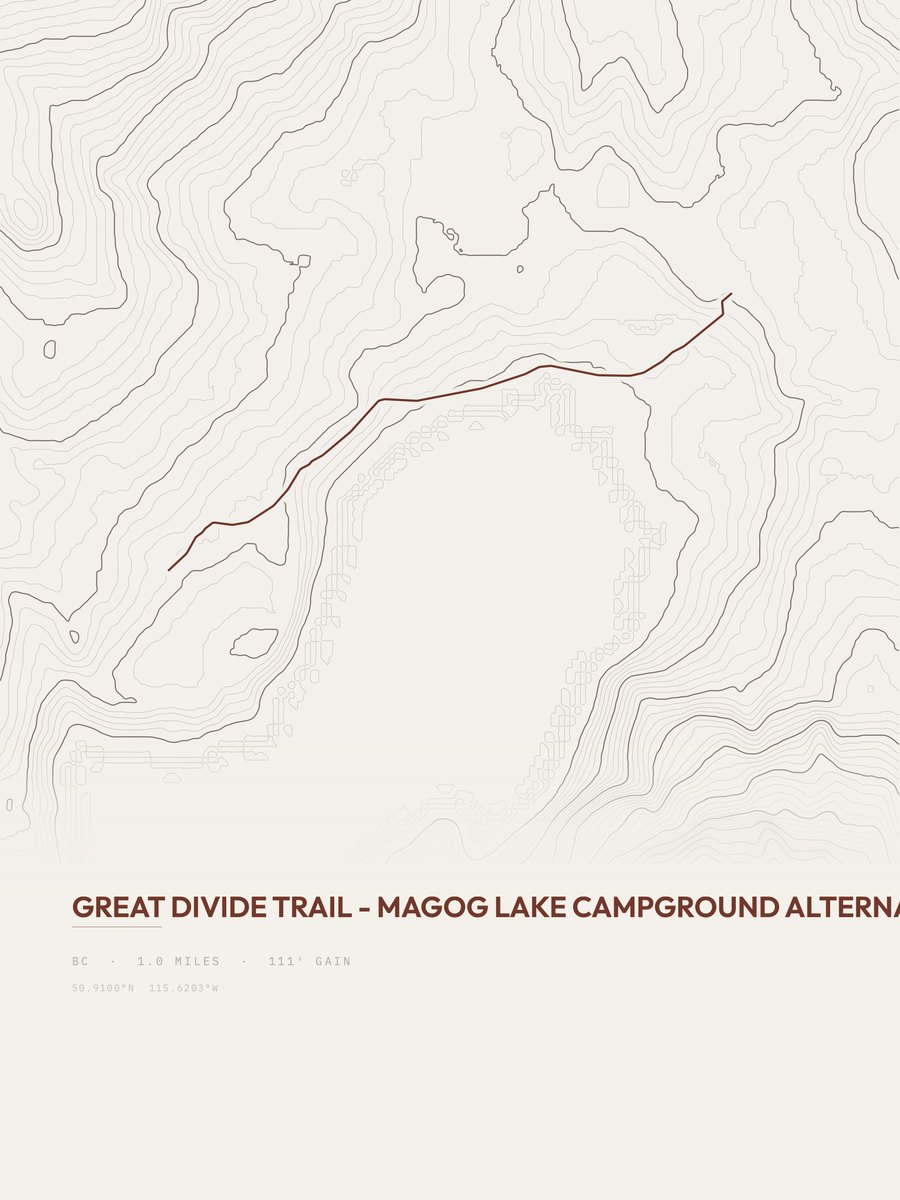Great Divide Trail Topographic print