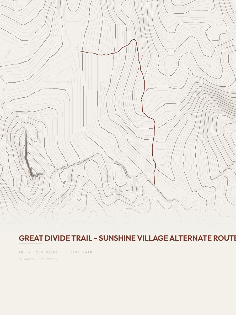 Great Divide Trail Topographic print