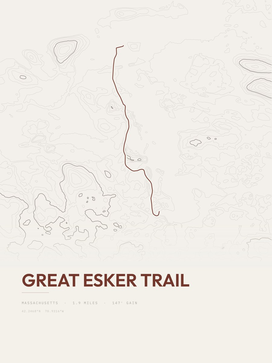 Great Esker Trail topographic trail print