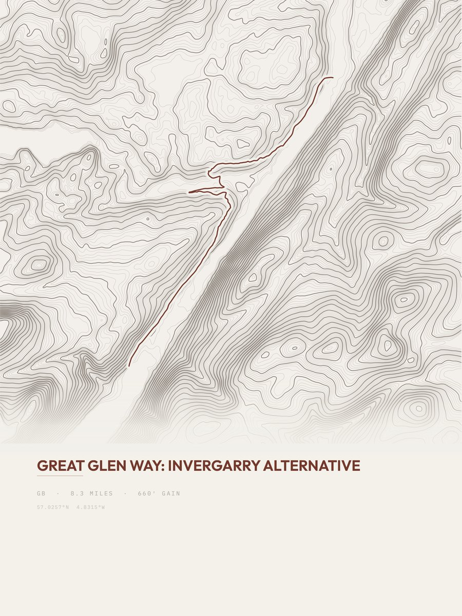 Great Glen Way Topographic print