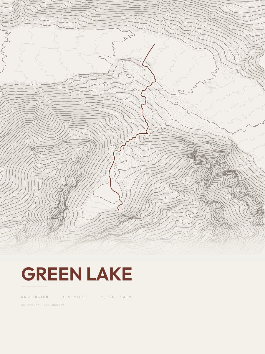 Green Lake Topographic print