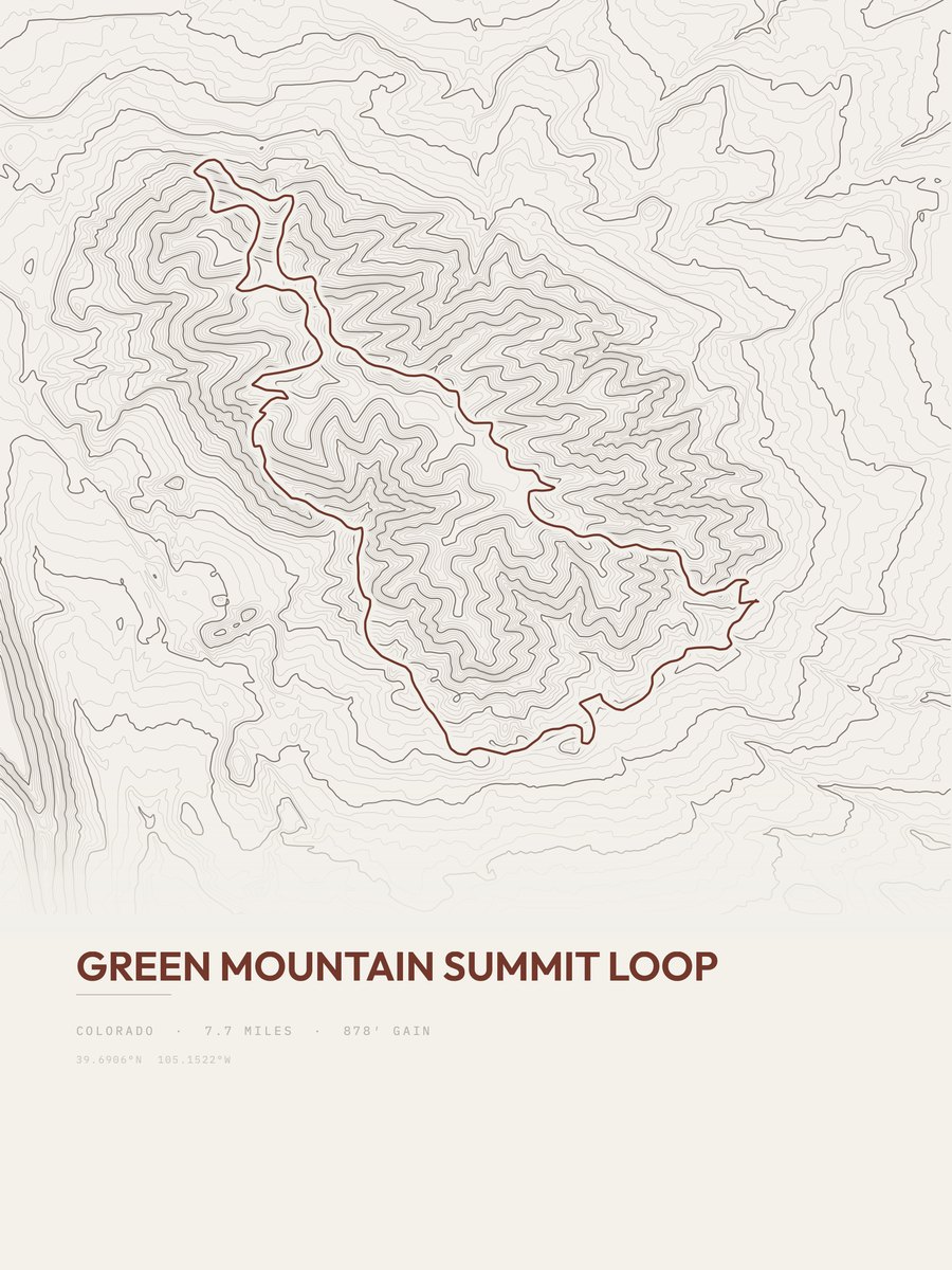 Green Mountain Summit Loop Topographic print