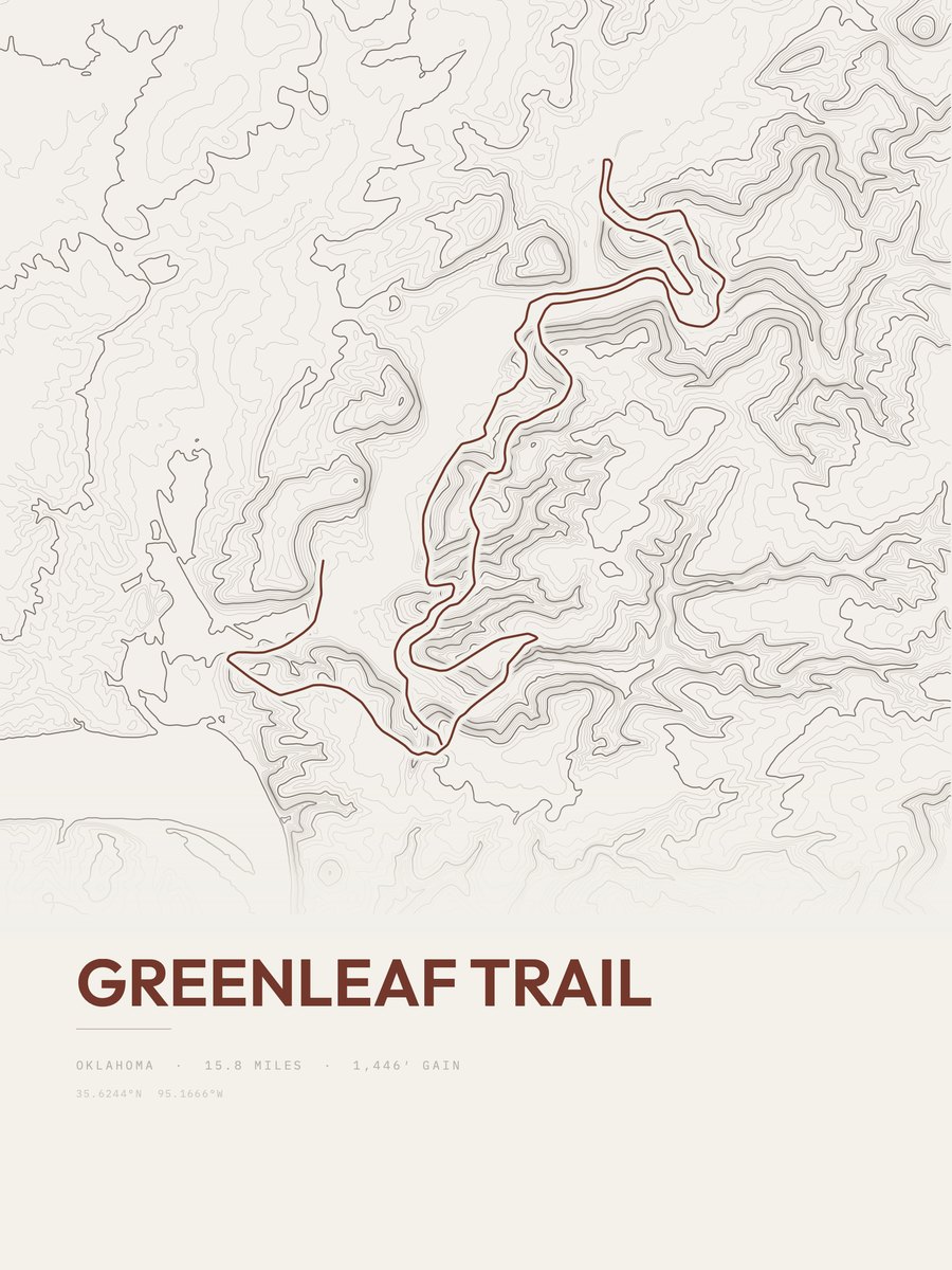 Greenleaf Trail topographic trail print