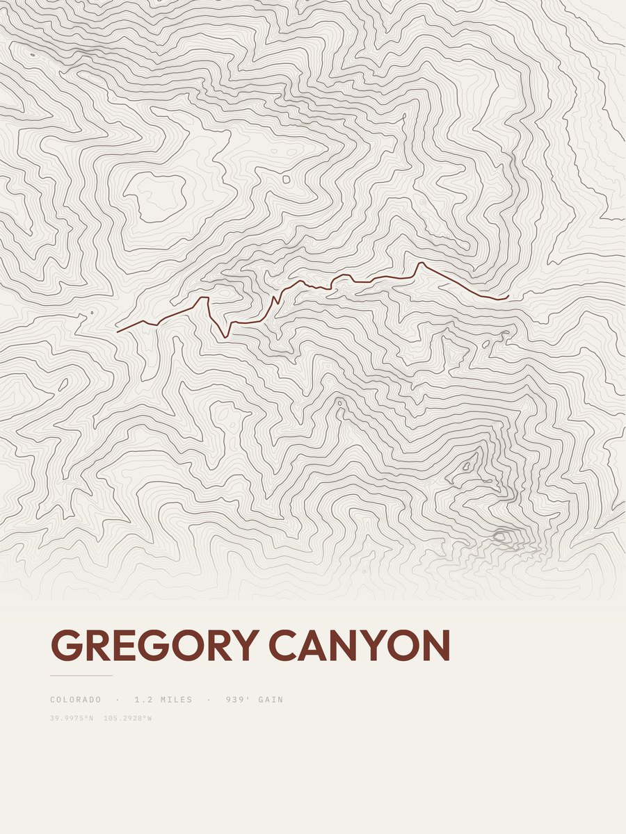 Gregory Canyon Topographic print