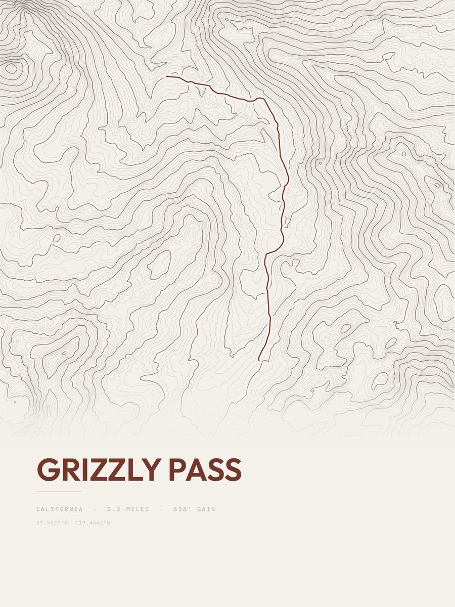 Grizzly Pass Topographic print