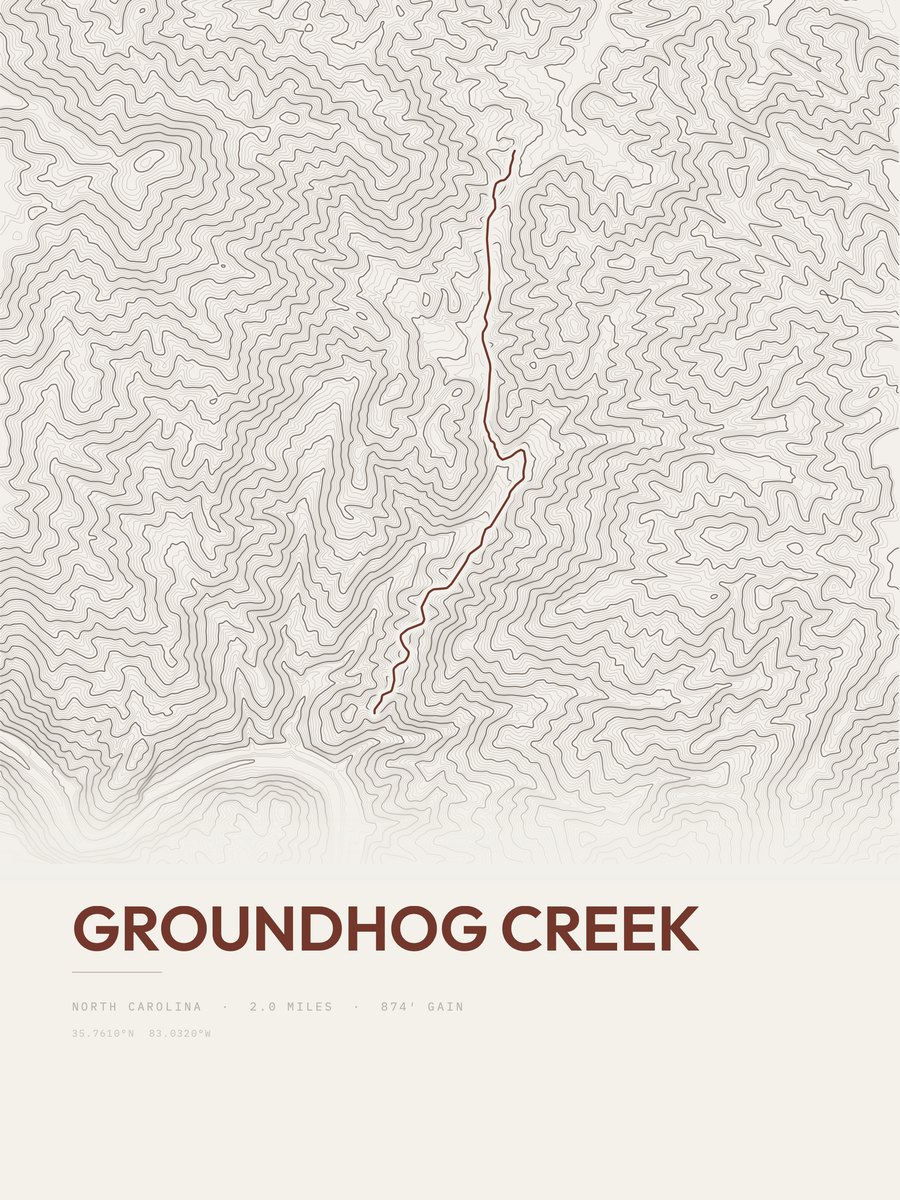 Groundhog Creek Topographic print