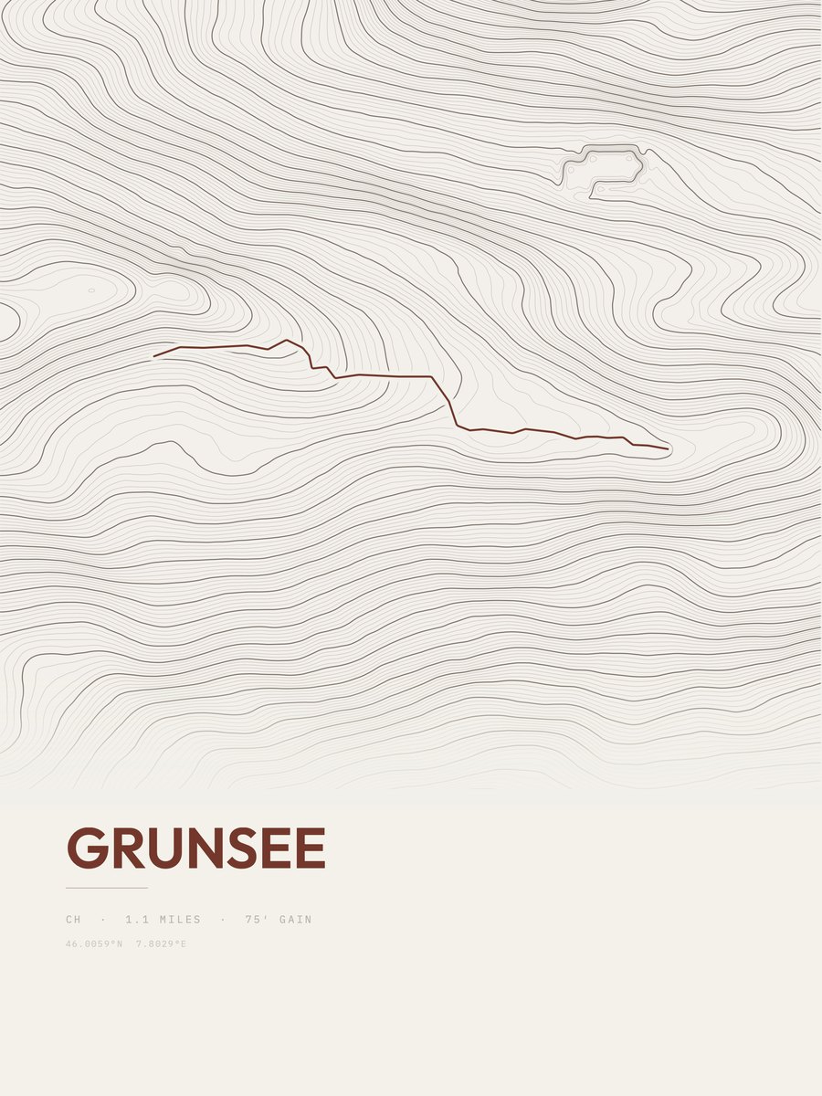 Grunsee topographic trail print