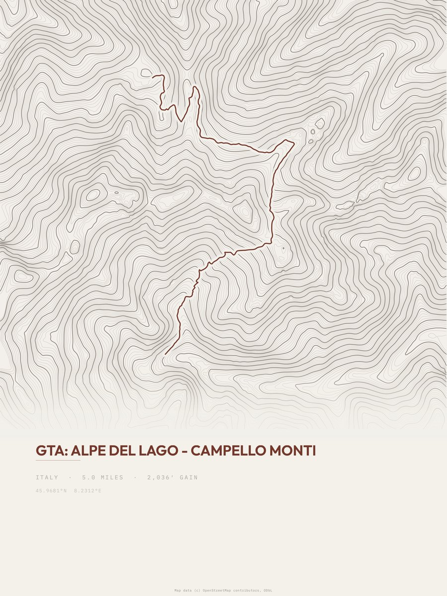 GTA topographic trail print