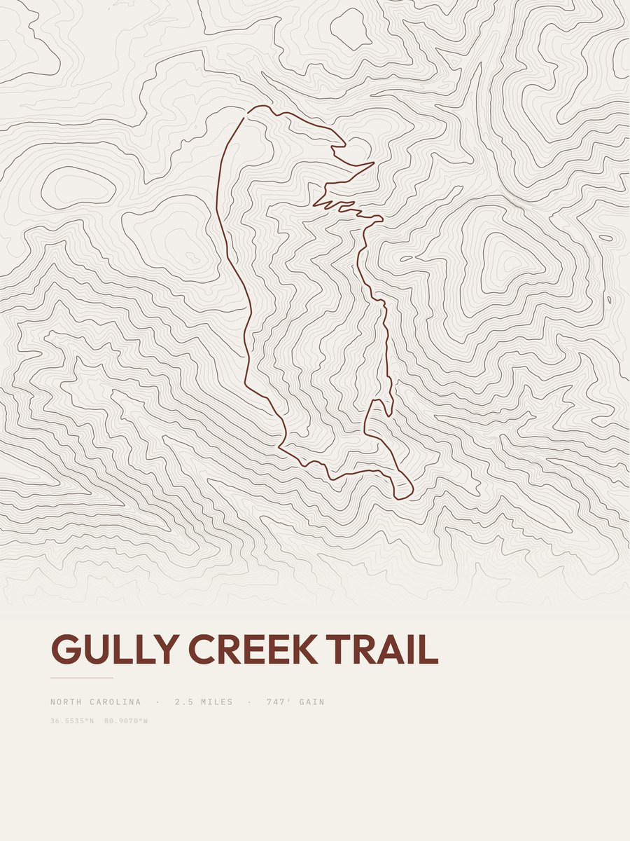 Gully Creek Trail Topographic print