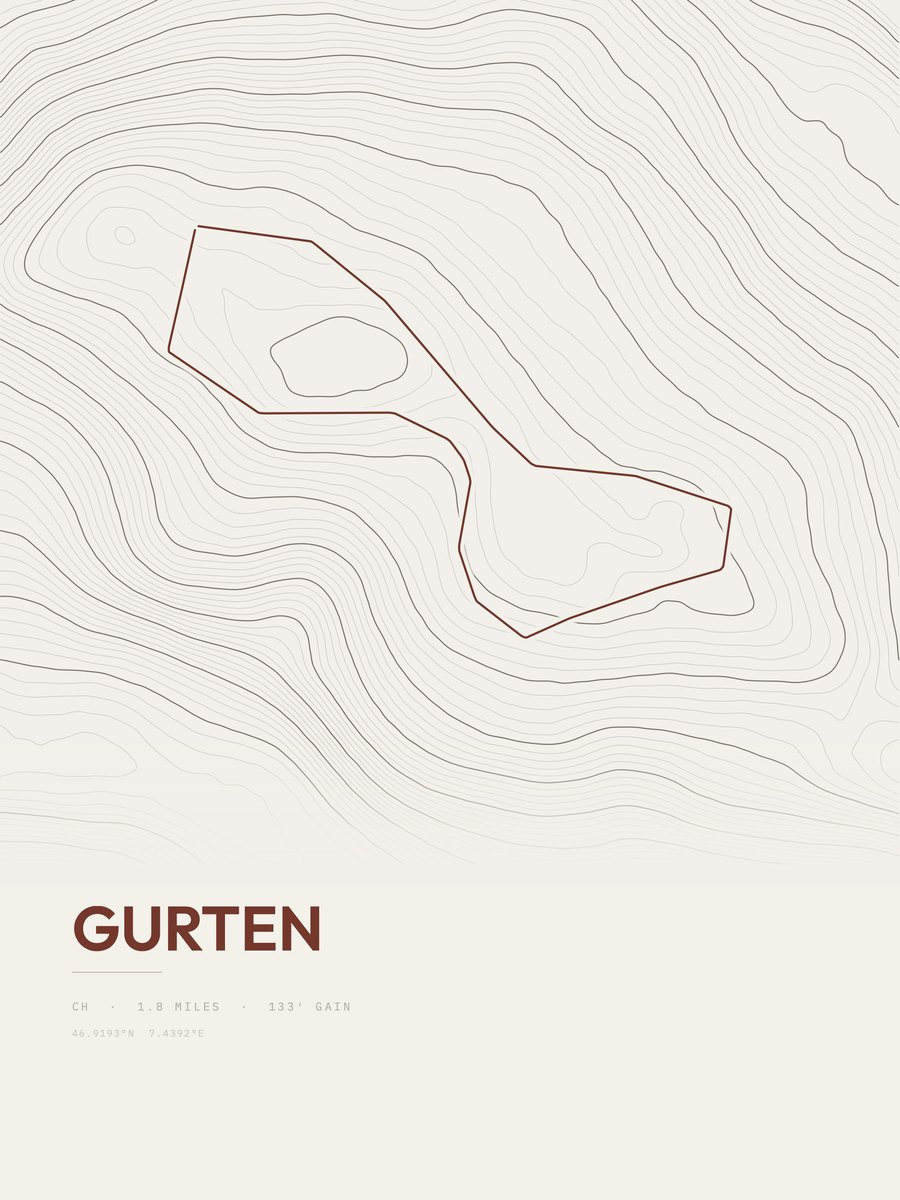 Gurten topographic trail print
