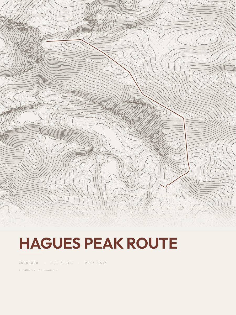 Hagues Peak Route Topographic print