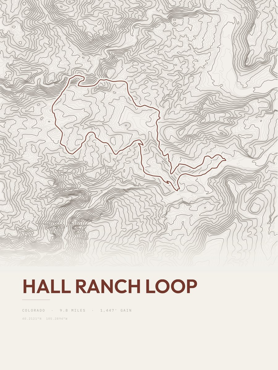 Hall Ranch Loop Topographic print