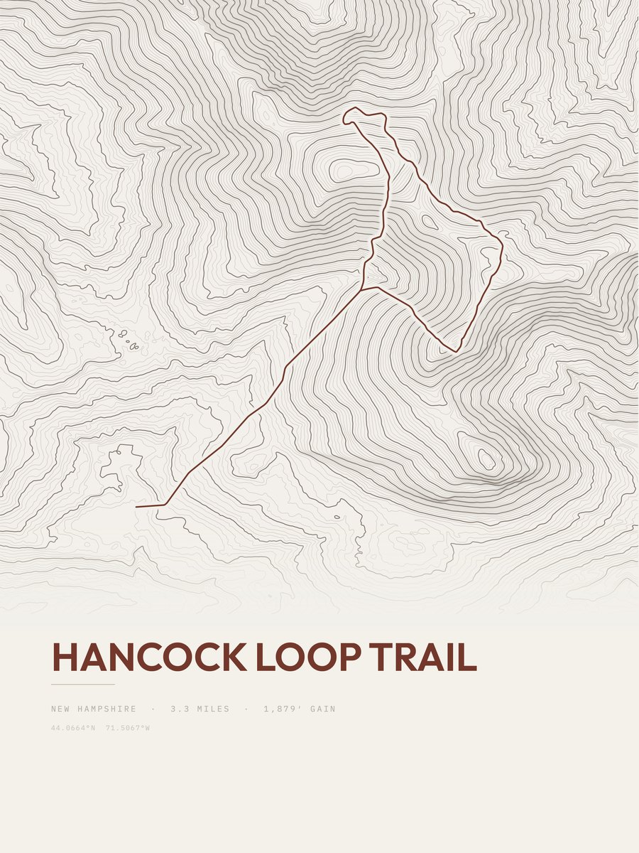 Hancock Loop Trail Topographic print