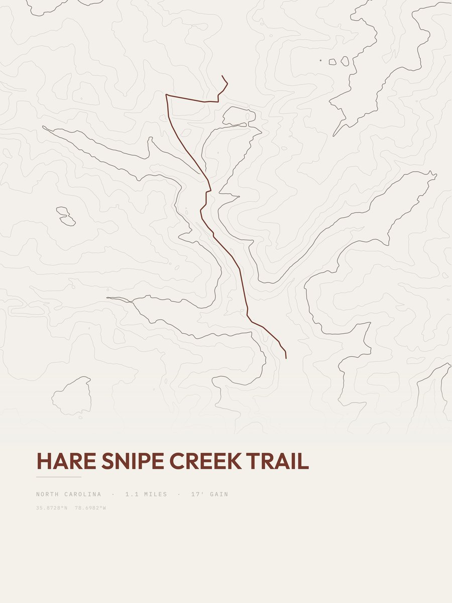 Hare Snipe Creek Trail topographic trail print