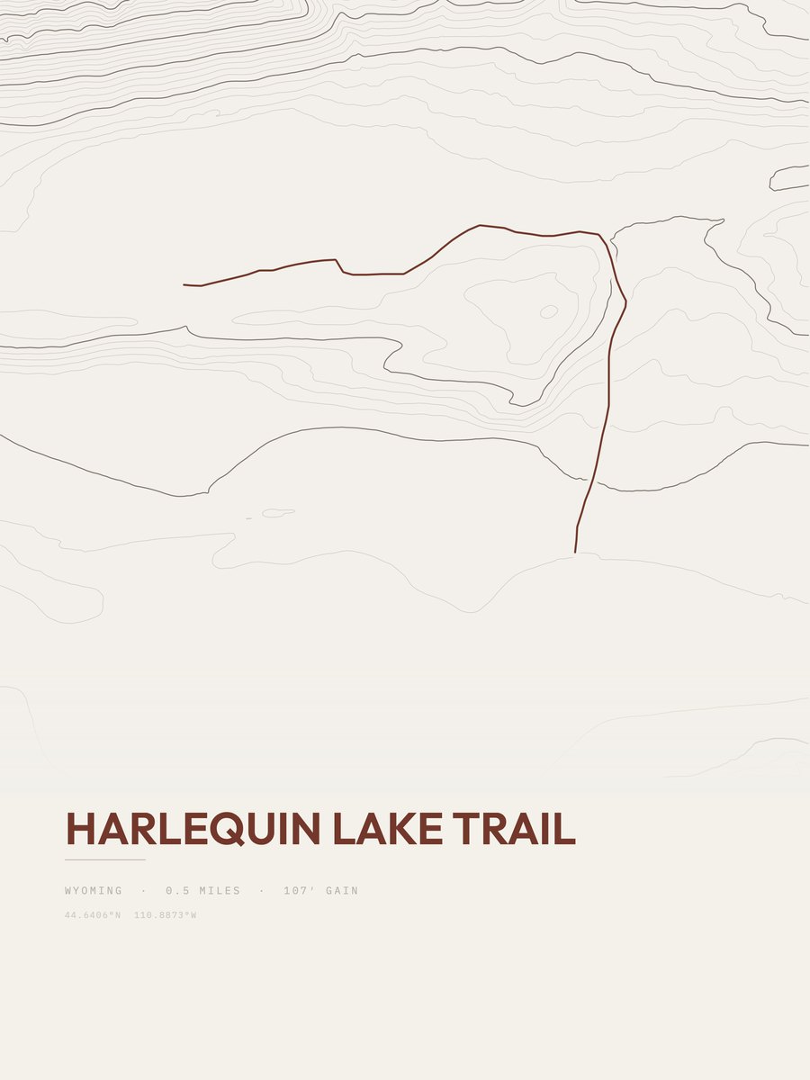Harlequin Lake Trail topographic trail print