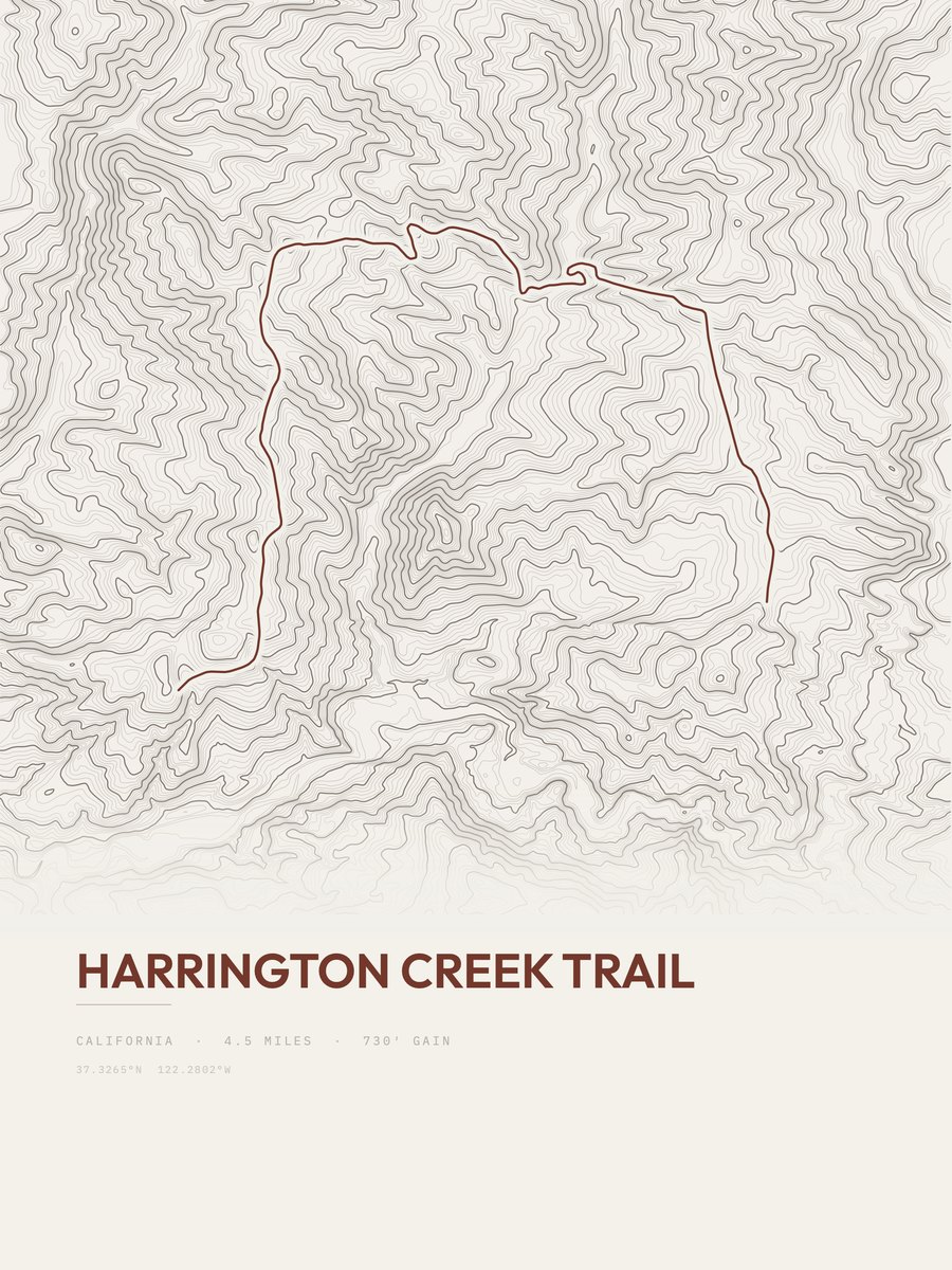Harrington Creek Trail Topographic print