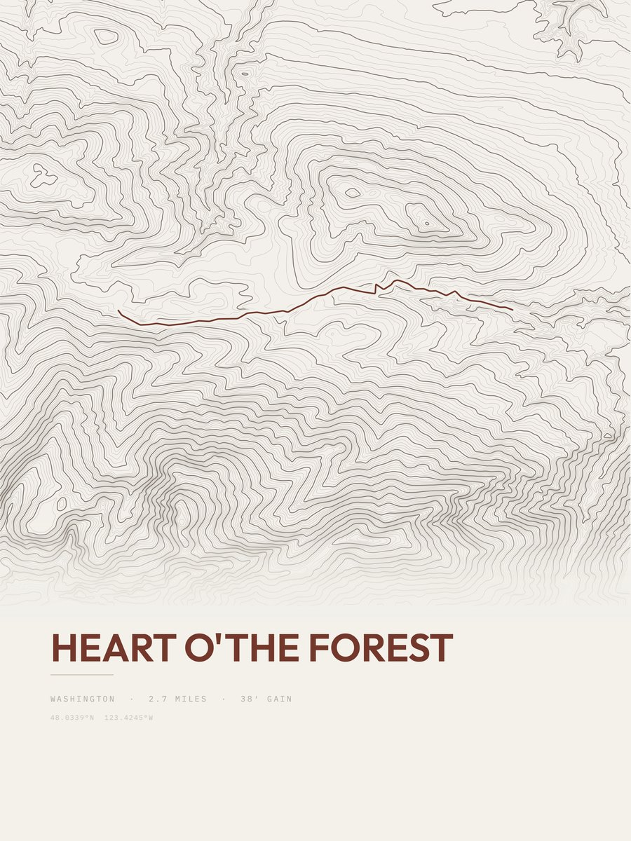 Heart O'the Forest Topographic print