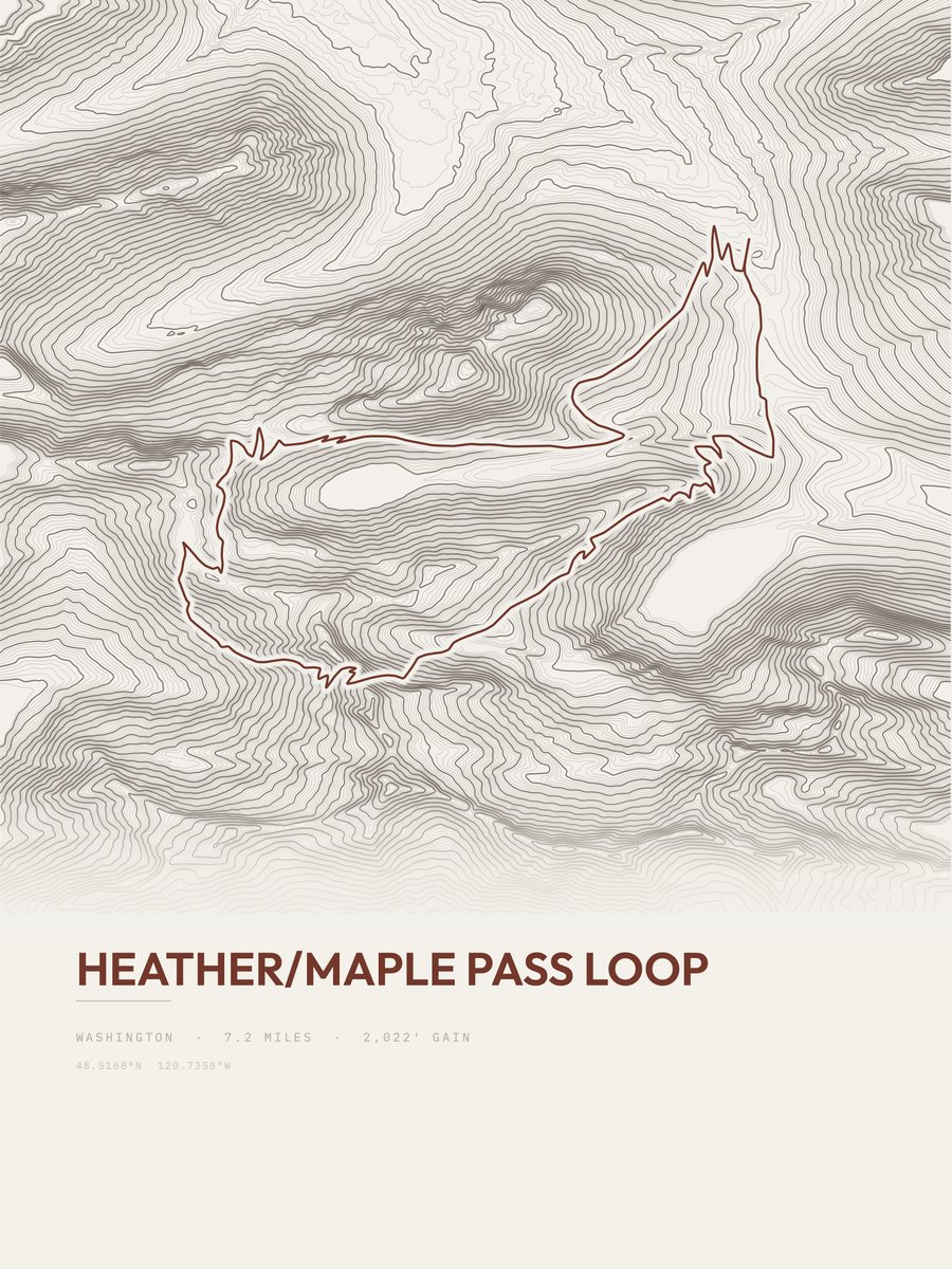 Heather / Maple Pass Loop Topographic print