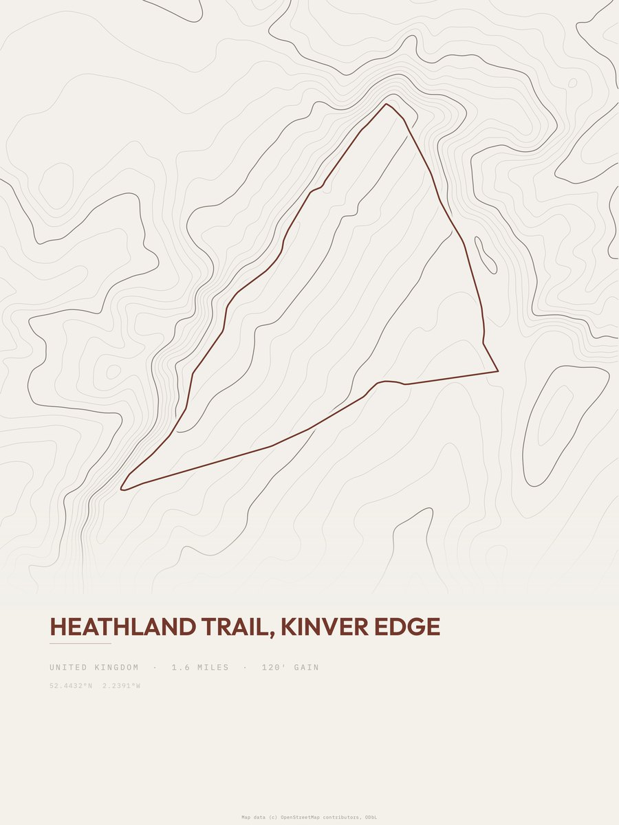 Heathland Trail topographic trail print